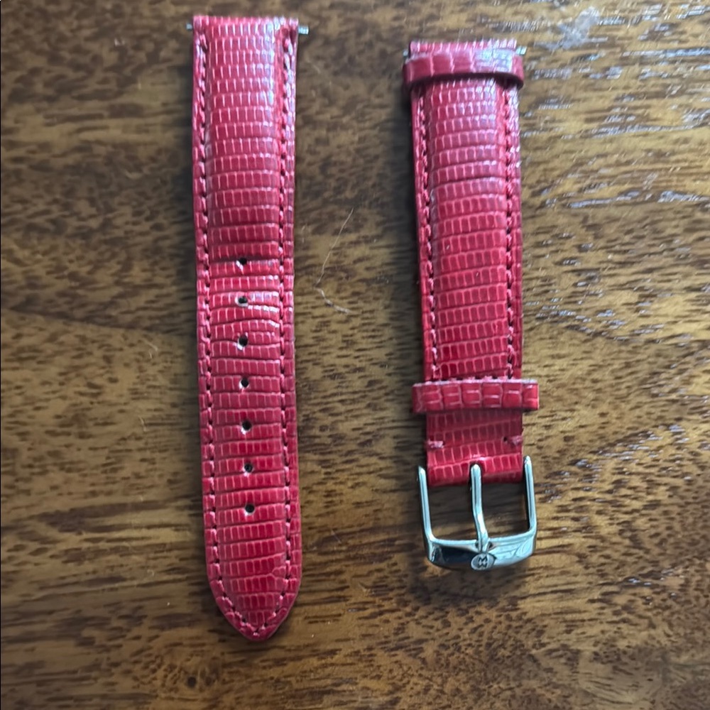 Michele Red Lizard Watch Strap